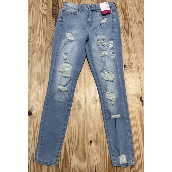 So Blue Destructed Curvy High Rise Jegging Size 9/29 - Picture 1 of 8